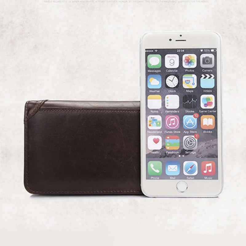 Мужской кошелек из натуральной воловьей кожи YIANG дизайнерский двойной с