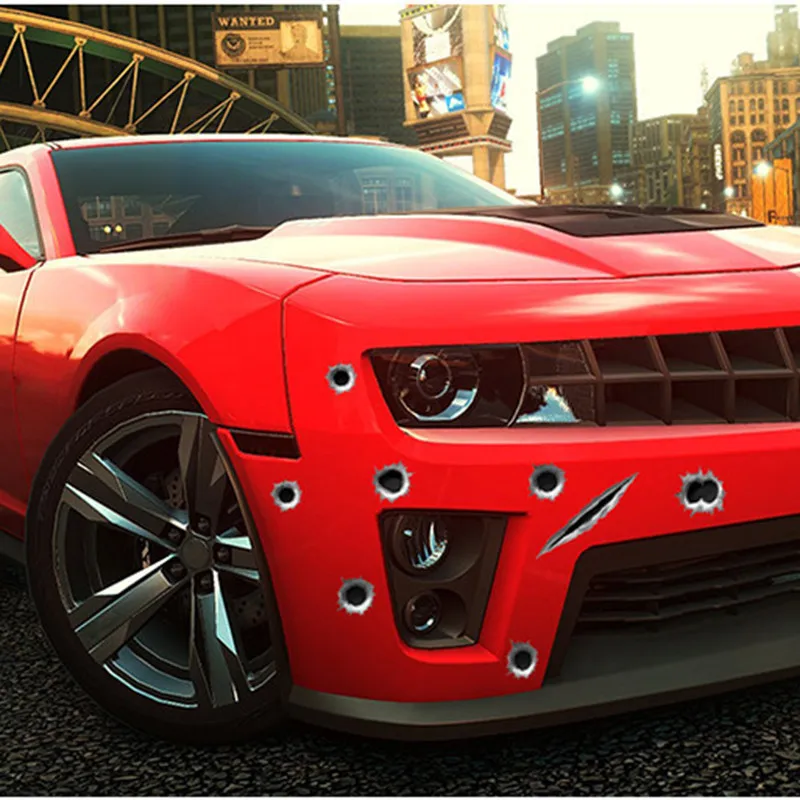 3D самодельная наклейка с отверстием для пули креативные автомобильные