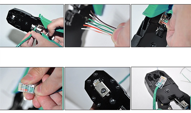 3-в-1 сети обжимные клещи RJ45/RJ11/RJ12 инструмент для зачистки проводов кабеля электрика гаджет с 10 шт. сетевая кристаллическая головка