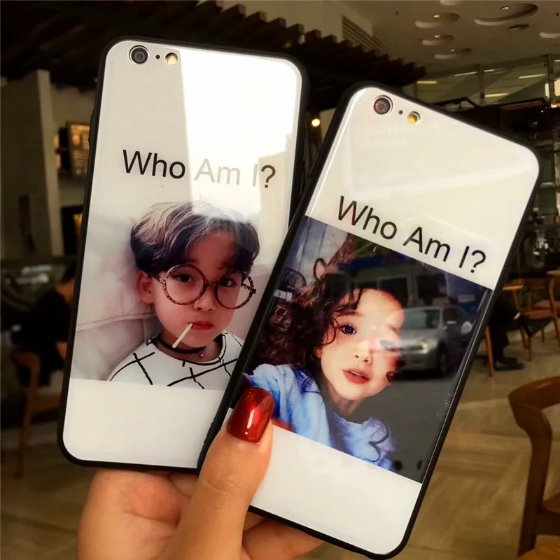 Модный чехол для телефона мальчиков и девочек iphone 7 зеркальное стекло + защитная