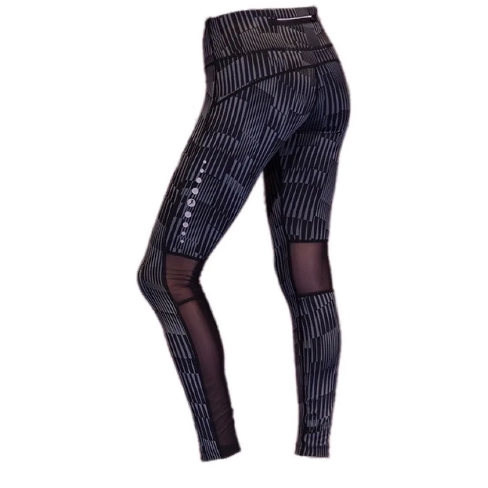 Леггинсы для фитнеса U женские штаны бега с высокой талией 3 м светоотражающий