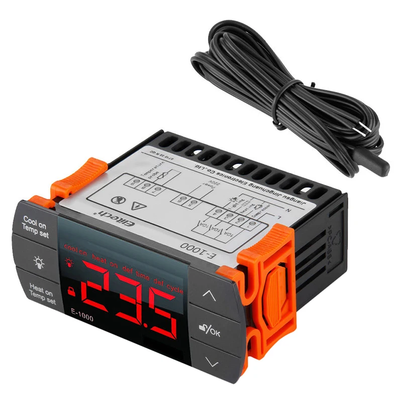 Lixf ELitech 220 В сенсорный цифровой ЖК-дисплей Температура контроллер Cool тепла