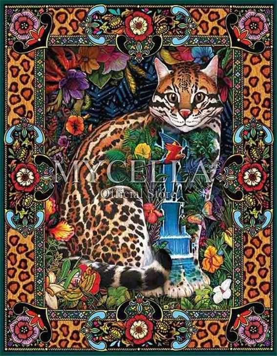 Cat DIY Diamond Painting Cross Stitch 5D Flowers Embroidery Full Mosaic Square Drill Icon Diamond Embroidery Animal Home Decor - Цвет: B