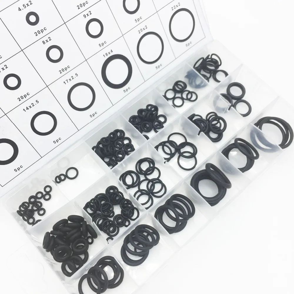 Free shipping! High Temperature / Set 225Pcs O-ring Kit black &quotO&quot-ring Seal Seals Rubber | Обустройство дома
