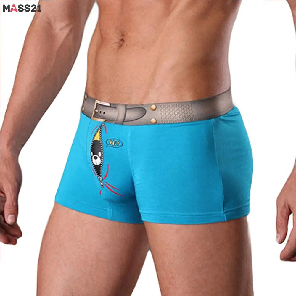 MASS21 Мужское нижнее белье боксеры с мультяшным принтом дышащие мягкие мужские
