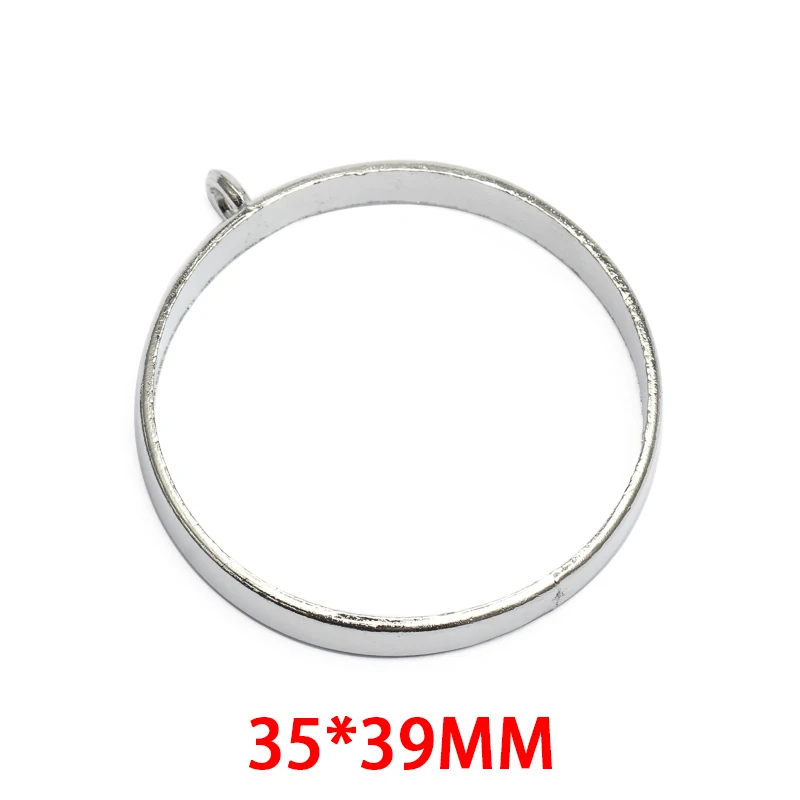 one ear rhodium 10 шт./лот пустая основа для Подвески Винтаж Шарм фоторамка бронзовый тон древнее ожерелье кулон DIY украшения капельки поставки - Цвет: one ear rhodium