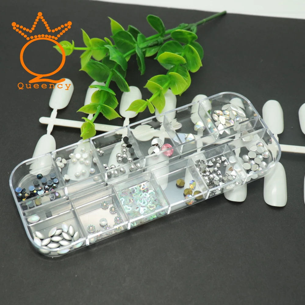 Разноцветное Цвет 12 Смешанные Размеры не исправленный для искусства ногтя