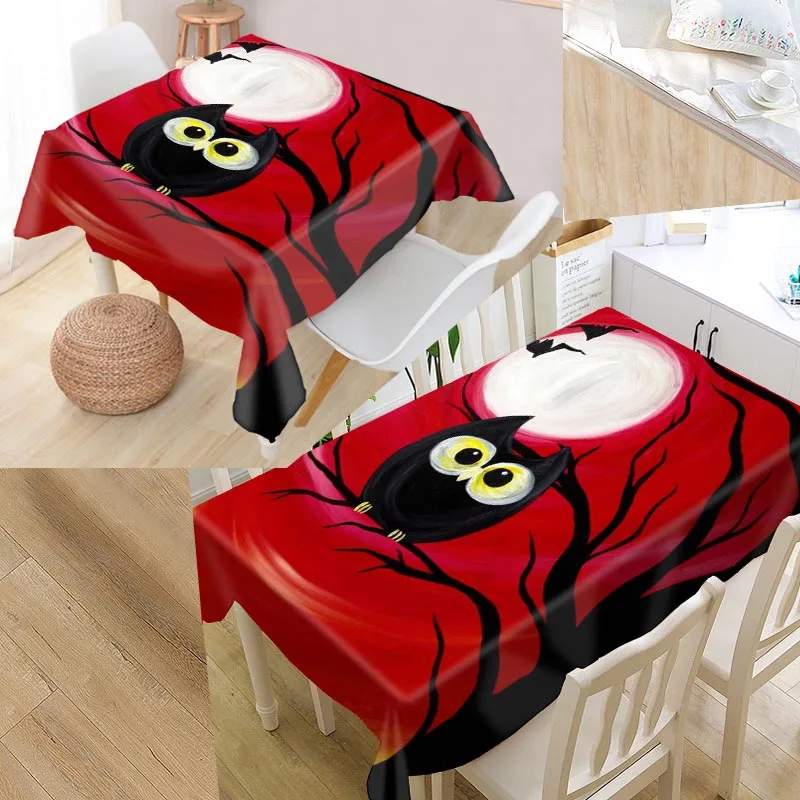 tablecloth Изготовленный На Заказ рисунок с совой крышкой стола Оксфорд влагостойкая скатерть может мыть скатерти для кухни свадебное оформление отеля - Цвет: tablecloth