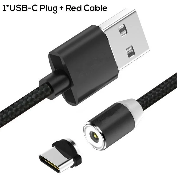 1 Typec Plug 1 Cable Магнитный кабель Micro Usb Typec Шнур зарядное устройство для синхронизации данных светодиодный смарт Быстрая зарядка мобильный для Samsung iPhone iPad Xiaomi Huawei redmi - Тип штекера: 1 Typec Plug 1 Cable
