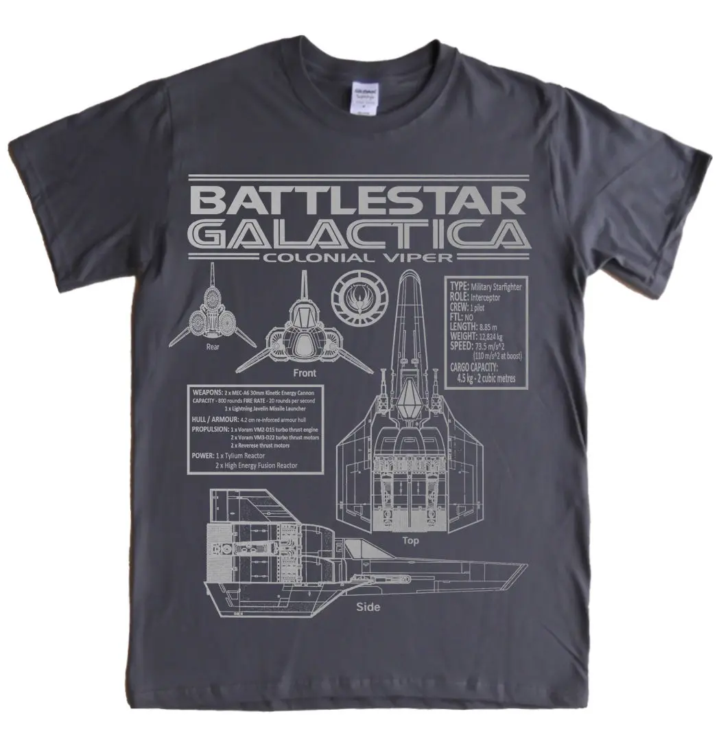 BATTLESTAR GALACTICA VIPER blueprints S 5XL футболка specs logo colonial tv Новые футболки Забавные топы