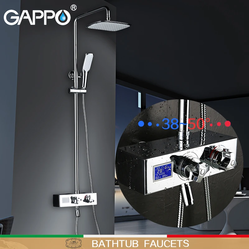 Смесители для ванны GAPPO Термостатические душа настенный кран с цифровым ЖК