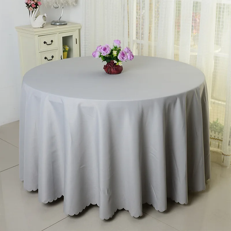 Silver Grey WedFavor 10 шт. полиэстер скатерти для круглых столов свадебные скатерти Банкетный обеденный стол чехлы для отеля вечерние украшения события - Цвет: Silver Grey
