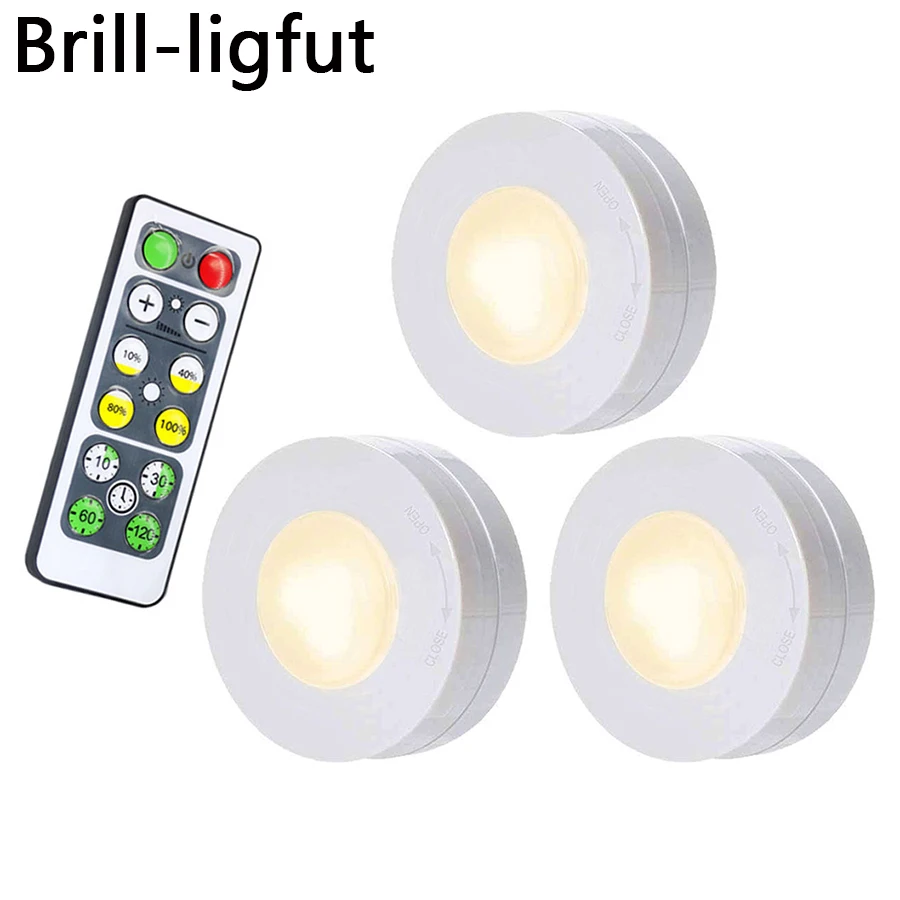 3 шт. Светодиодная лампа для шкафа с сенсорным датчиком настенная аварийного