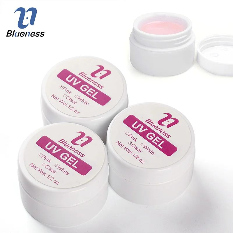Blueness 1 бутылка УФ гель для наращивания ногтей советы маникюра 3 вида цветов