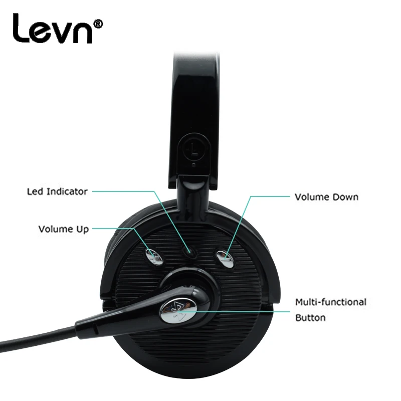 100% Оригинал LEVN Bluetooth-гарнитура с Микрофоном Шумоподавления Наушники kulakl k