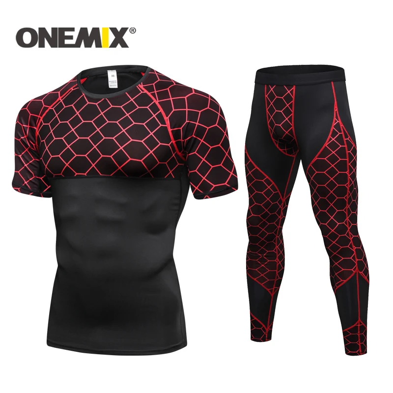 ONEMIX новые быстросохнущие мужские спортивные костюмы с коротким рукавом для