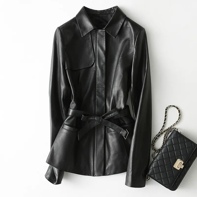 

KMETRAM куртка из натуральной кожи для женщин Весна 2020 винтажное пальто из овчины женские корейские черные байкерские куртки Chaqueta Mujer MY2534