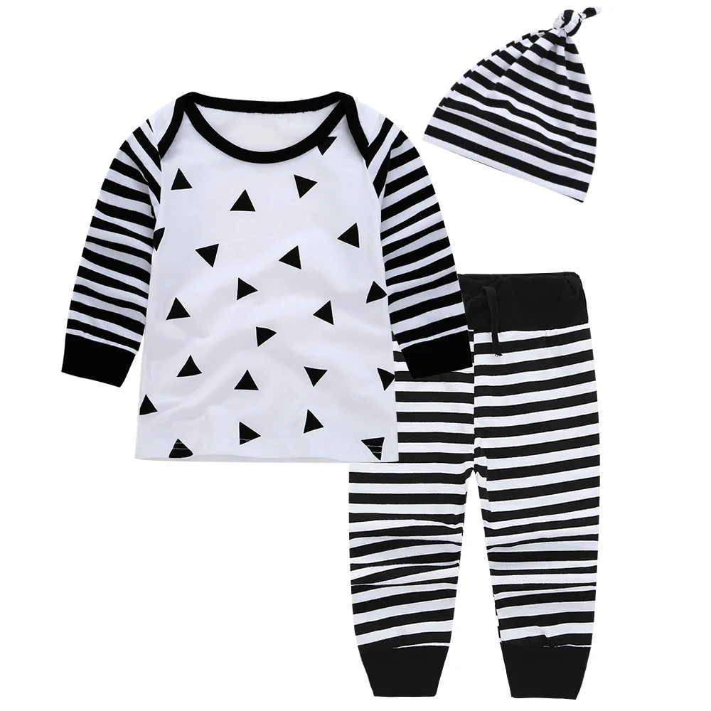 2020 Baby Boys Clothing set 3pcs Outfits Newborn Toddler Infant Kids girl Clothes Cotton T-shirt Tops Pants Hat costume | Детская одежда