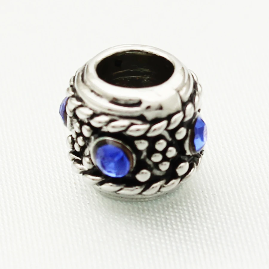 Слайдер очаровательные брендовые Роскошные синие классические бусины шармы для