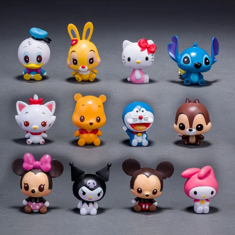 Игрушки Disney 12 шт./компл. классические Мультяшные фигурки Микки Минни Маус Стич