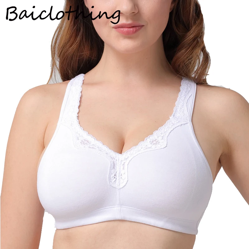 Женское нижнее белье BAICLOTHING хлопковый кружевной бюстгальтер без подкладки с