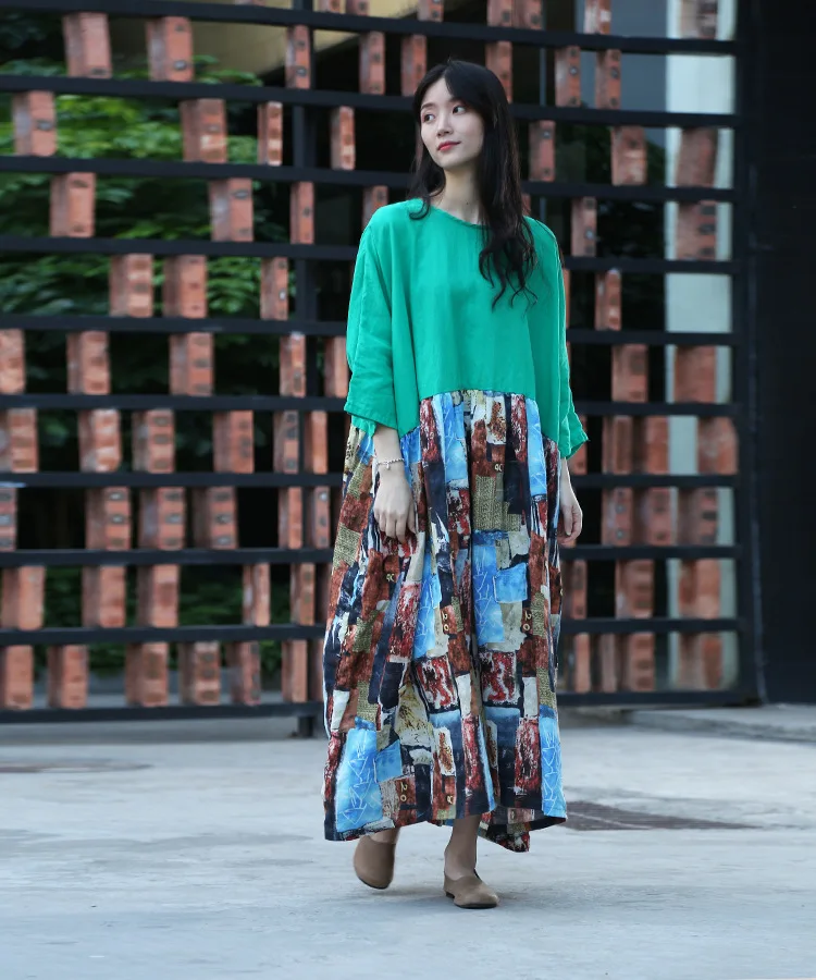 Женское белье Рами плюс размер лоскутное платье женское с короткими рукавами