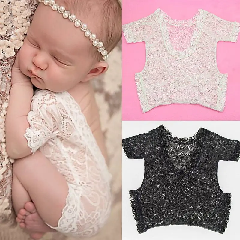 Newborn Baby Lace Romper Photography Prop Clothes Girl Photo Rompers Vintage Cute White | Детская одежда и обувь