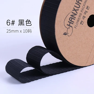 Kewgarden горизонтальные полосы корсажные ленты 0,2" 0,75" " DIY лук брошь атласная лента вручную изготовленная лента тканевая лента для упаковки 10 ярдов - Цвет: Черный