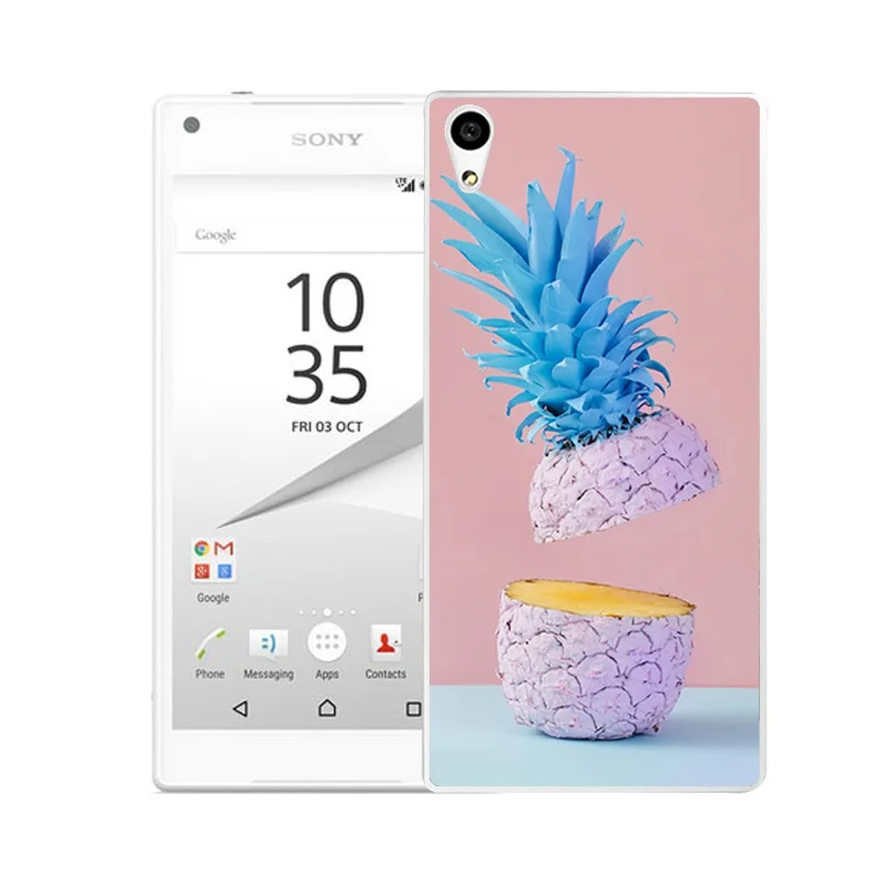 QMSWEI TPU Clear Soft Phone Case For Sony Z3 Z2 Z5 Z4 Flamingo Leaf Pineapple Flora Painted Cover C3 C4 C5 |