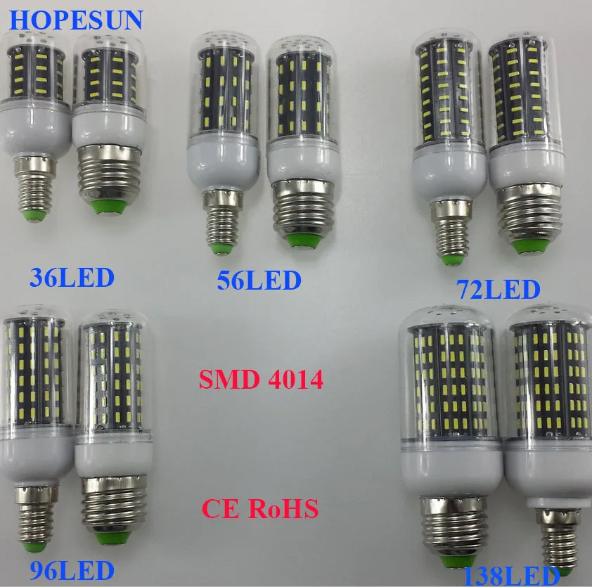 E14 & E27 110V SMD 4014 36 светодиодный 56 72 96 Светодиодный 138 Bombillas светильник прожектор