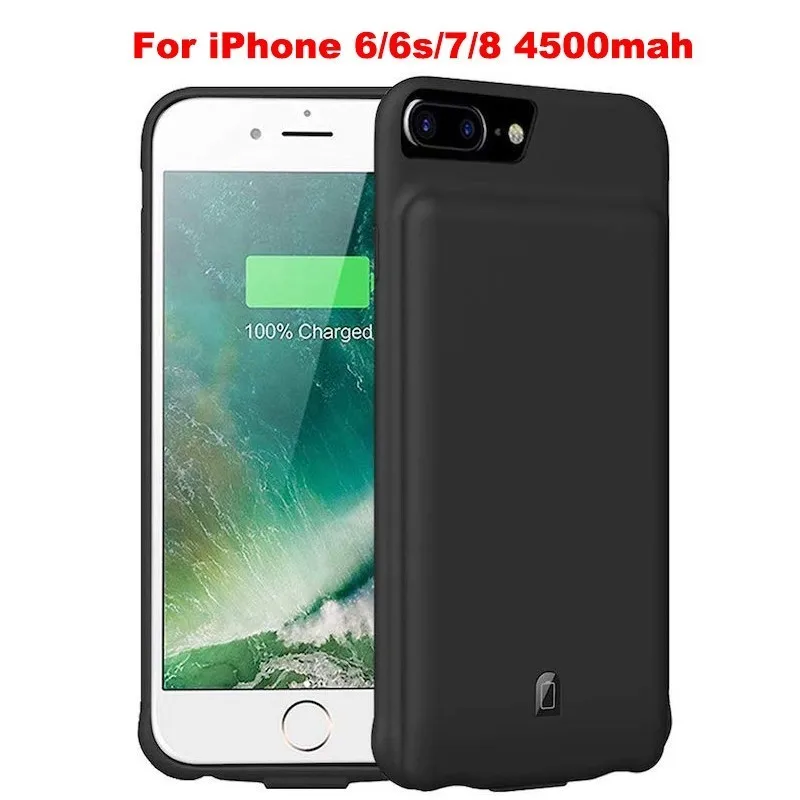 Black 6 6s 7 8 Ext power 4500/7000mAh Внешний красный и черный чехол для зарядного устройства для Iphone 6 6s 7 8 Plus портативный резервный зарядный внешний аккумулятор - Цвет: Black 6 6s 7 8