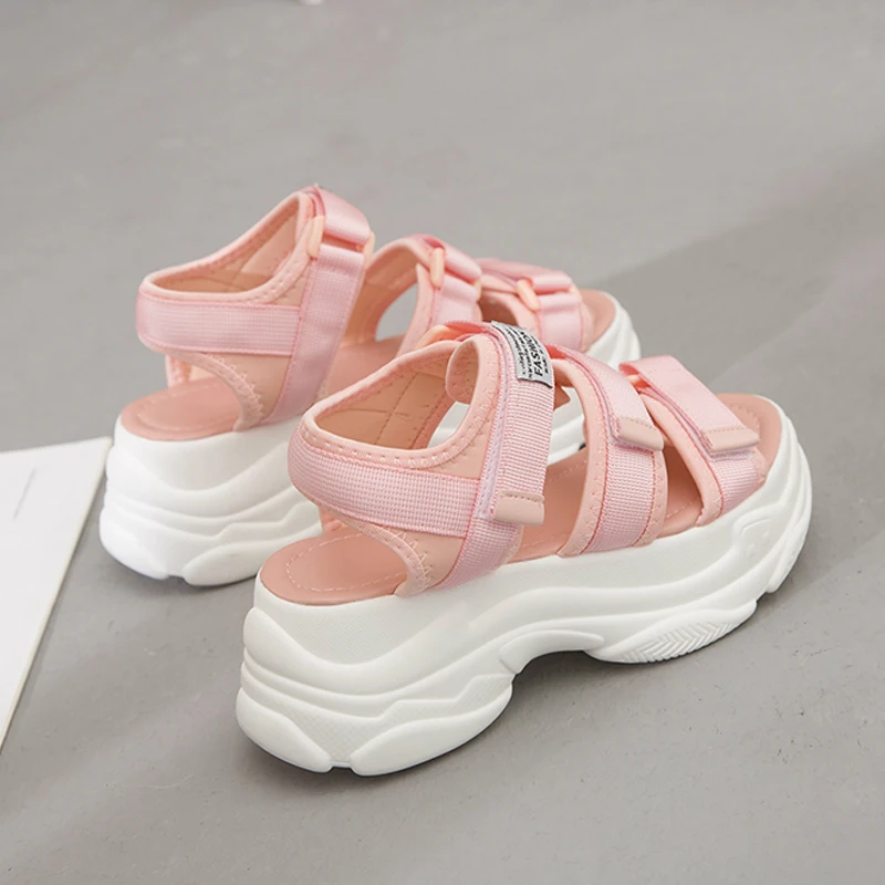 Fashion Women Sandals Platform Wedges Girls Shoes Thick Heel Lace Up Outdoor Breathable Female Beach Sport Sandals Size 35-39