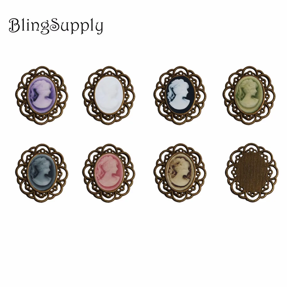 

Овальная Камея металлическая кнопка flatback можно выбрать цвета 50 шт./лот (BTN-5658)