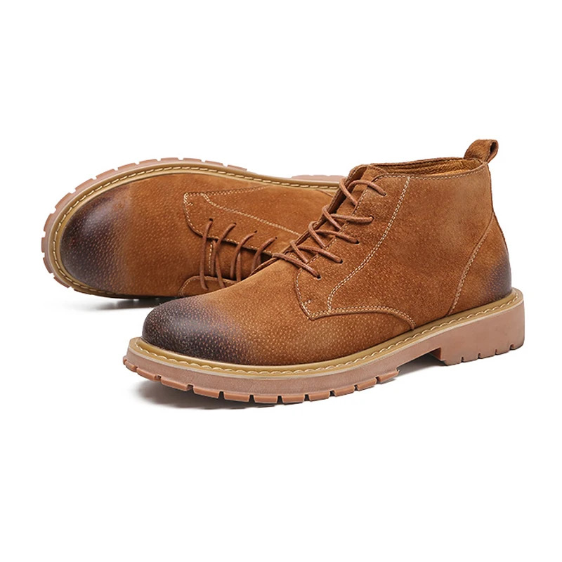 Genuine Leather Men Outdoor Autumn High Quality Adult Boots Fashion Footwear Lace Up Shoes Vintage XX4 |