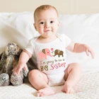 Новый Повседневный Комбинезон DERMSPE для новорожденных мальчиков и девочек с коротким рукавом и буквенным принтом, я собираюсь быть старшей сестрой, детская одежда