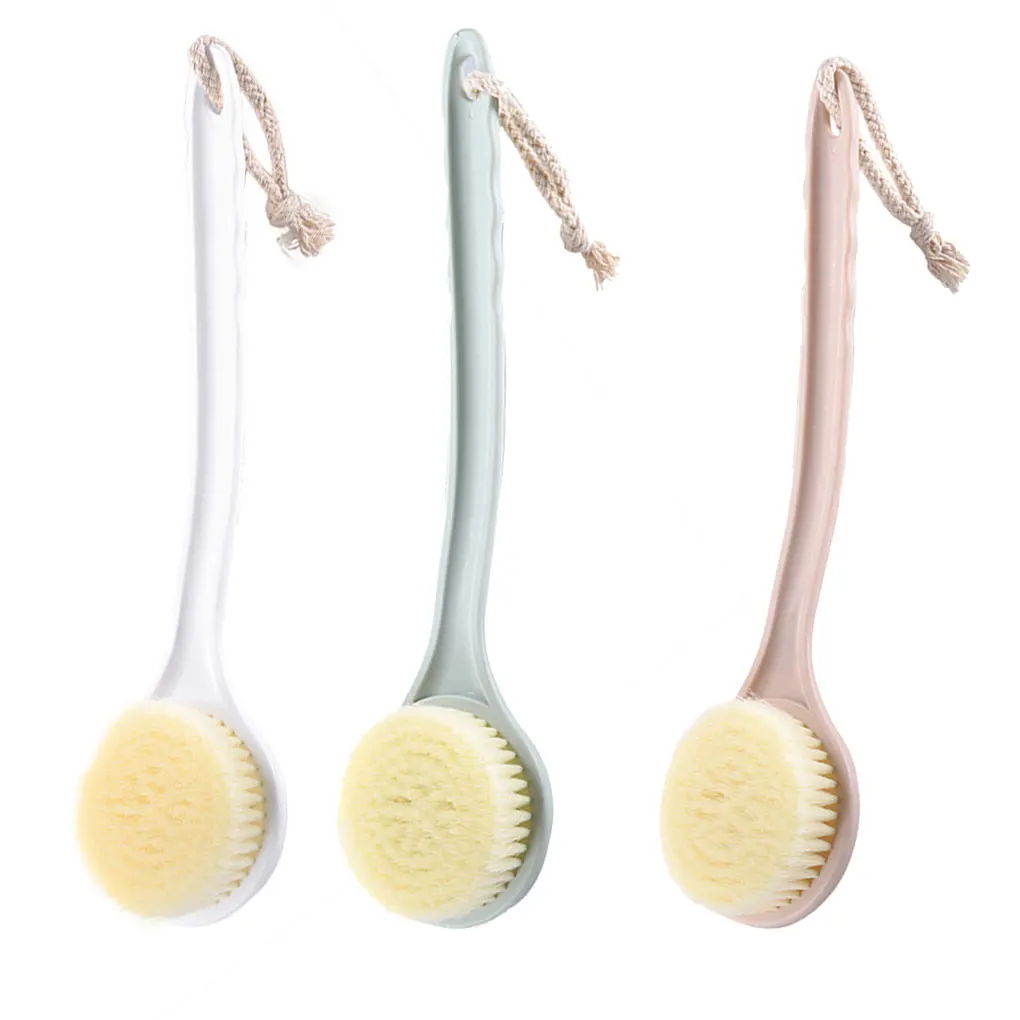 Feiqiong Bath Brush Long Anti-Skid Handle Bath Brushes Massager Back Body Shower Exfoliation Scrubber Bathroom Brush Accessories