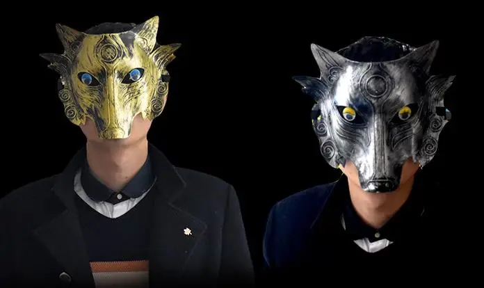Маскарадная маска самурая с головой волка для вечеринки на Хэллоуин выпускного