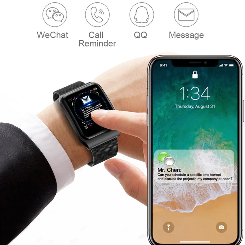 F9 VS AF6 smart watch men IP68 waterproof, heart rate monitoring blood pressure sports Fitness bracelet Smartwatch PK Y6 Pro P68