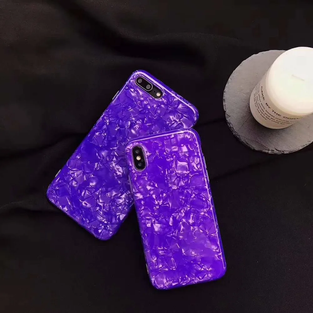 Ayeena 2018 New Purple IMD Conch Shell Phone Case for IPhone 6 6s 6plus 7/7plus Sweet Anti-knock Soft Cover For iPhone 8 8plus X |