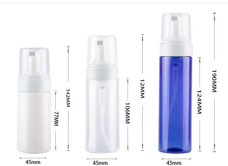 2pcs/LOT 100/150/200ML Foaming Soap Pump Shampoo Dispenser Lotion Liquid Foam Bottle Container Portable White/Clear/blue New | Красота и