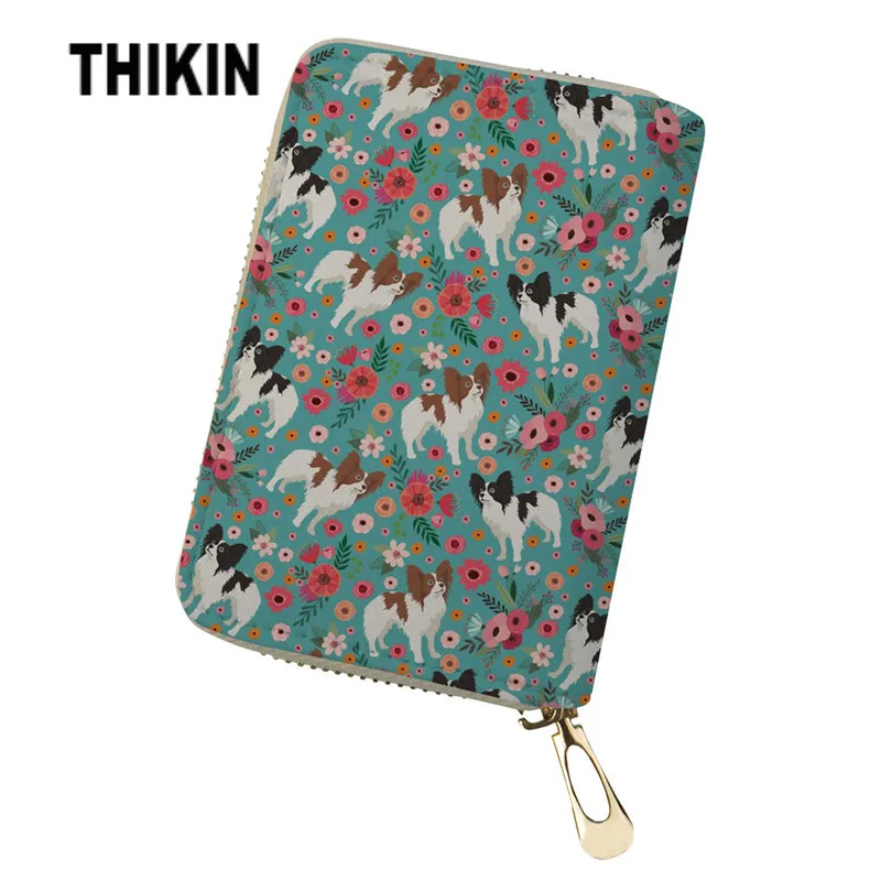 THIKIN Schnauzer Dog Printing Passport Case Women's Purse for Coin Bank Cards Casual ID Card Holder for Women Travel Wallet - Цвет: 3