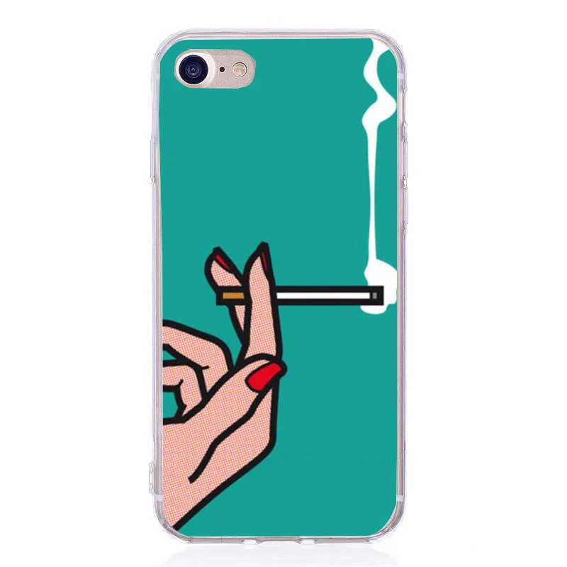 Cover Middle Finger Cat Cool For Funda iPhone X 7 8plus 6 6s se Capa Girls Coque Soft Case Trend Style 5s |