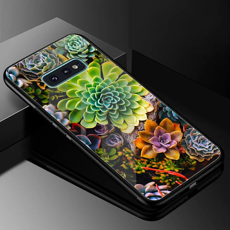 Desxz милый сочный стеклянный чехол для Samsung Galaxy S7 Edge S8 S9 Plus Note 8 9 S10 Чехол DIY зеркало |