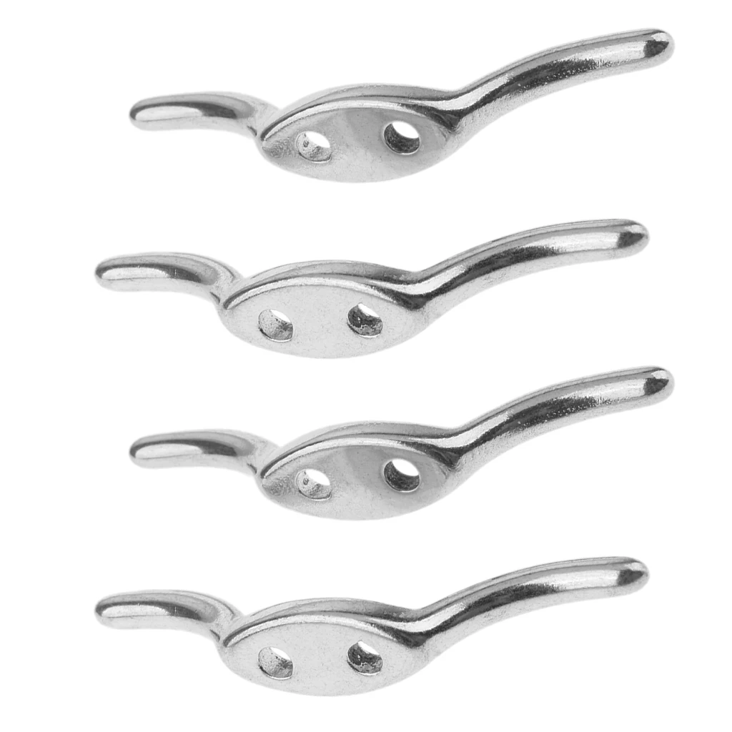 

4Pcs Heavy Duty 67mm 316 Stainless Steel Rope Cleat Flag Boat Securing Tie Down