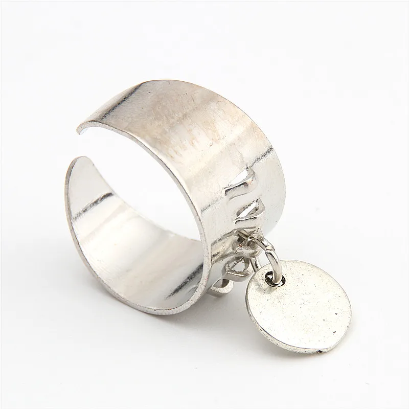 1 шт серебряный цвет Круглый Круг Открытые Кольца для женщин Личность Простой