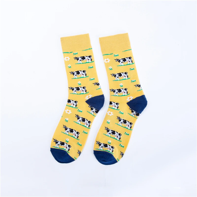 Okoufen Happy Farm повседневные хлопковые мужские носки Harajuku уличные хип хоп Смешные