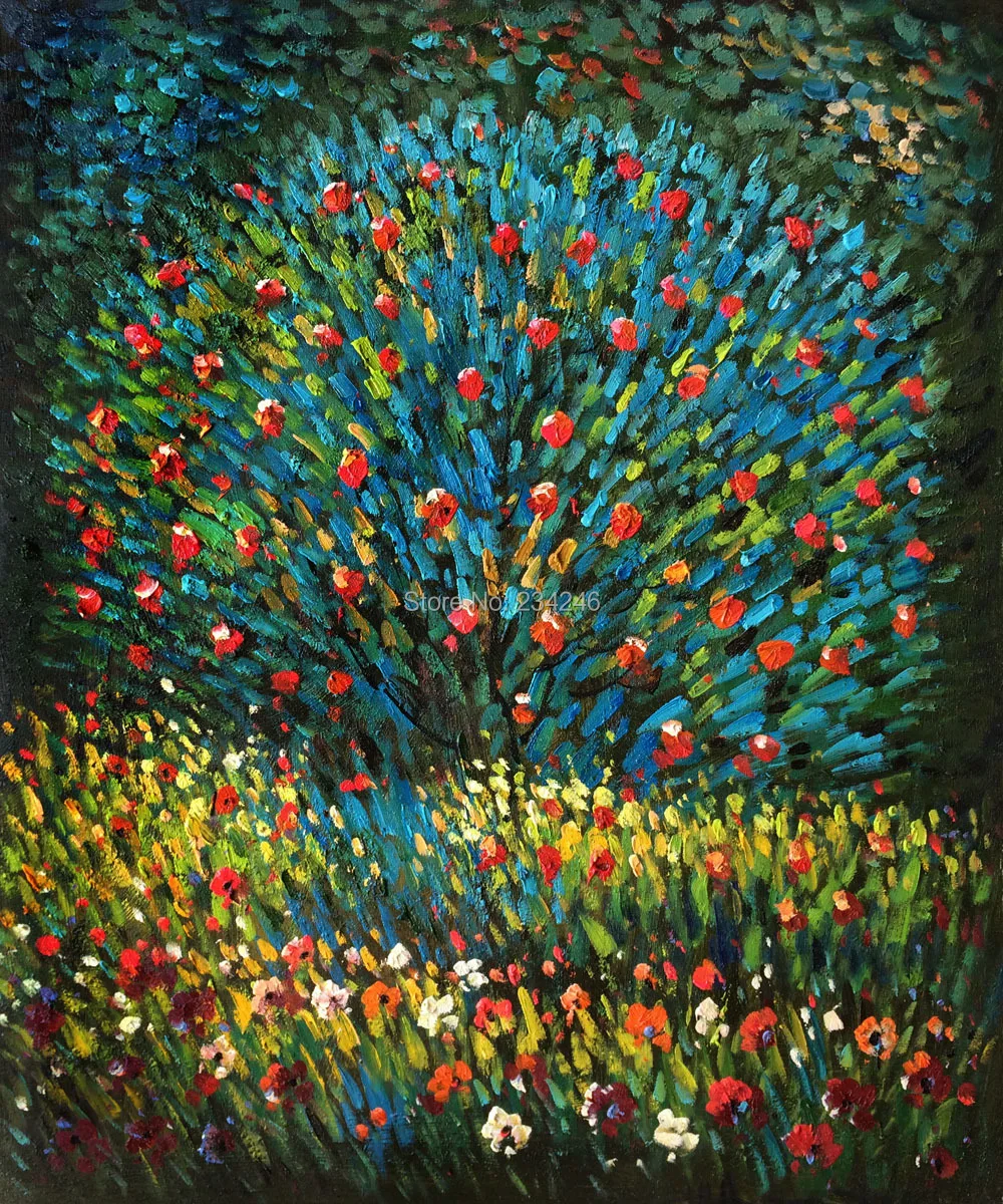 Goede 100% Hand Geschilderd Canvas Schilderijen Gustav Klimt Apple Tree Ik Stilleven Schilderen Reproducties Voor Woonkamer Muur