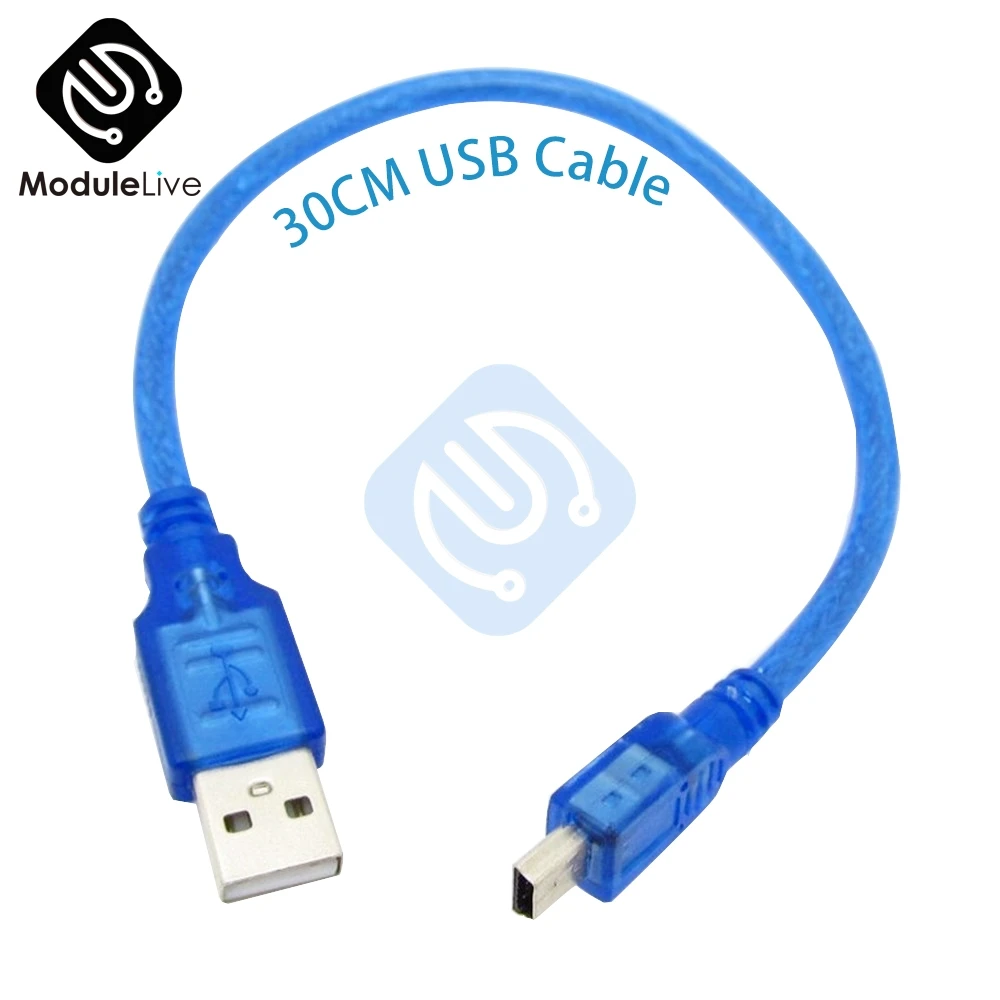 

30cm 50CM 100CM USB 2.0 Male To Mini 5pin Male PC Data Cable Cord Leads for Arduino MCU Nano 3.0 Pro Also for Old Mobile Phone