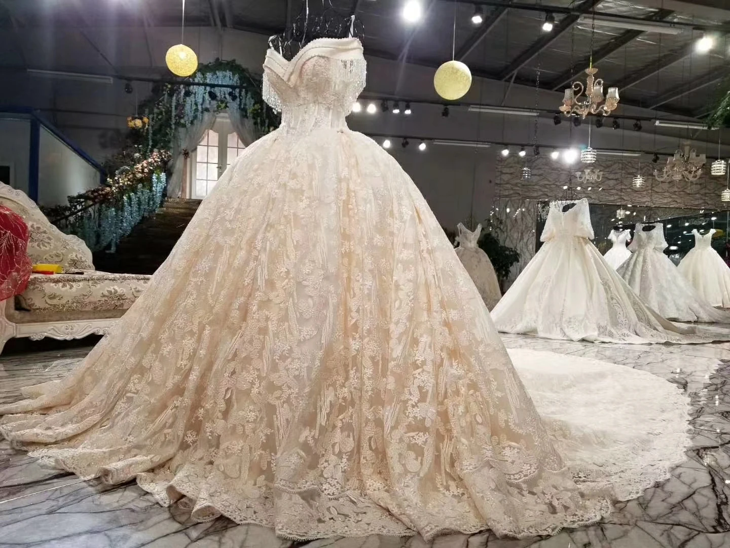 2018 винтажные Элитные Роскошные тюлевые Свадебные платья с шлейфом Vestido De Noiva