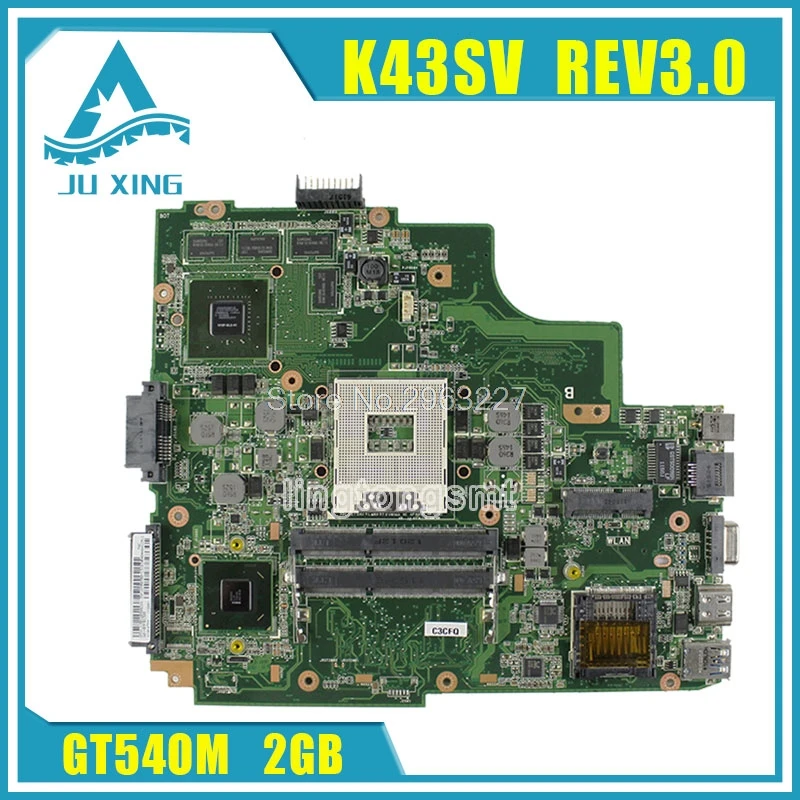 Материнская плата K43SV REV3.0 GT540M 1 ГБ/GT630M для For Asus A43S X43S K43SJ материнская ноутбука |